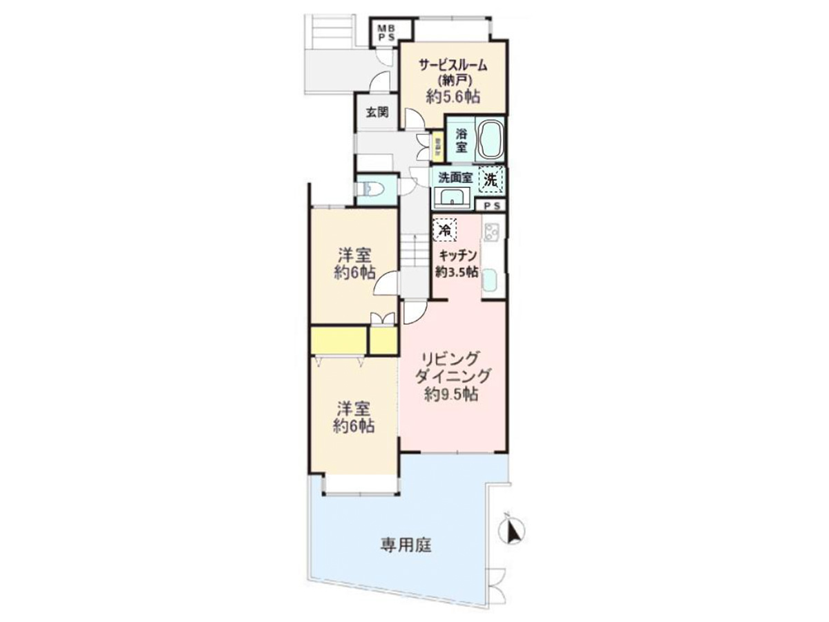 横浜市中区山手／戸建 間取り図
